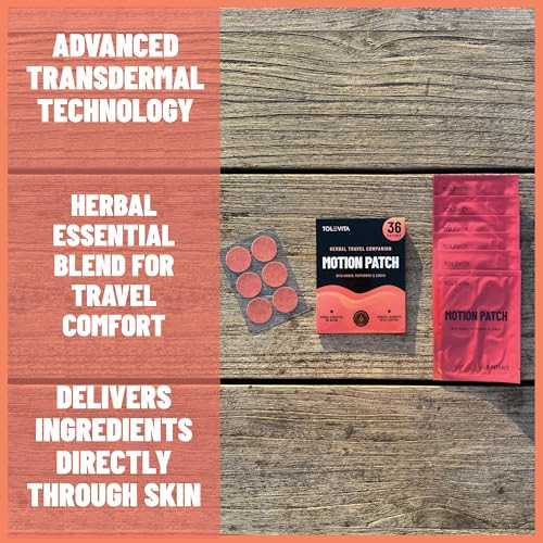 Tolevita Motion Sickness Patches 36 Pcsherbal Essential Oil Patch With Ginger Peppermint And Sanchitravel With Comfort Easytouse And Discreet