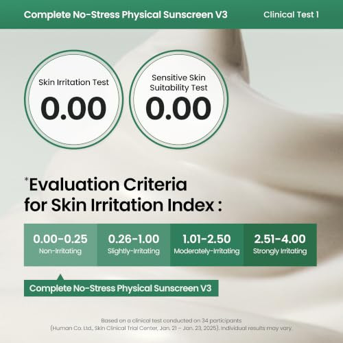 AxisY Axisy Complete Nostress Physical Sunscreen V3 Spf 50 Mineral Face Sunscreen With Zinc Oxide And 2% Niacinamide Uva Protection Lightweight Moisturizing Korean Sunscreen 1.69 Fl Oz
