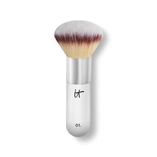 It Cosmetics Heavenly Luxe Airbrush Powder plus Bronzer Brush 1Luxe Makeup Brush For Allover Powder Makeup Powder Foundation plus Bronzer Ultrasoft Synthetic Fibers Crueltyfree