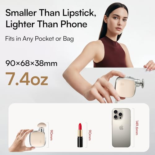 Inia Pocketforce Mini Massage Gun 75% Smaller For Travel 4Speed 3 Headspalmsized Lightweight Quiet Leather Case Office And Postworkout Relaxation Mini Travel Essentials For Men And Women
