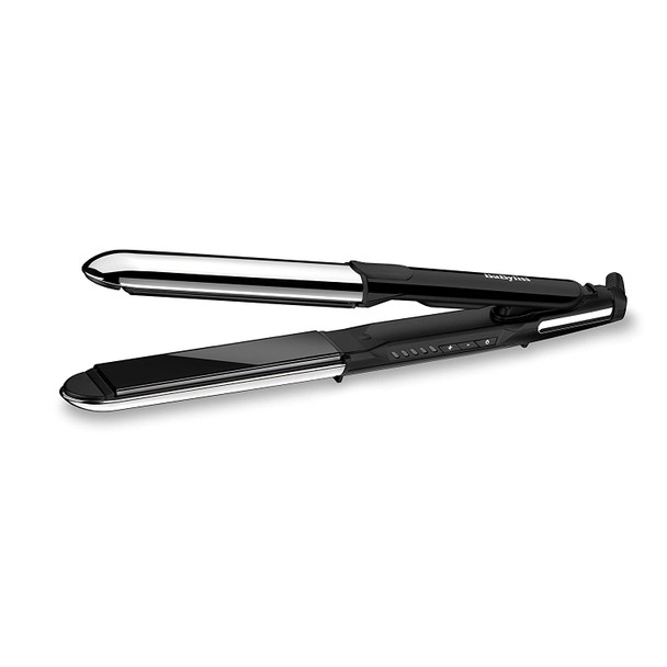 BaByliss Straight and Curl Brilliance Hair Straightener, Silver/ Black