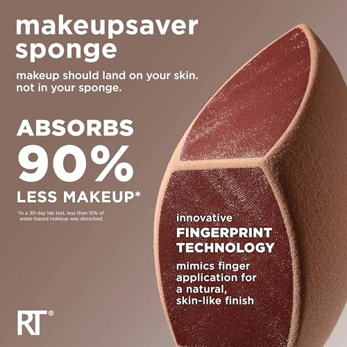 Real Techniques Makeupsaver plus Brush Trio Makeup Blending And Brushes For Liquid And Cream Foundation Natural Finish And Reduces Makeup Waste Cruelty And Latexfree 3 Piece Set