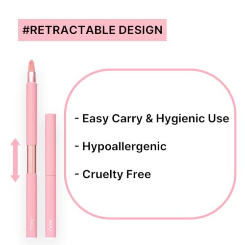 Aou Lip Brush Compact And Retractablecompact And Retractable Design Easy Carry Crueltyfree Soft Brush Valentines Day Gifts For Woman
