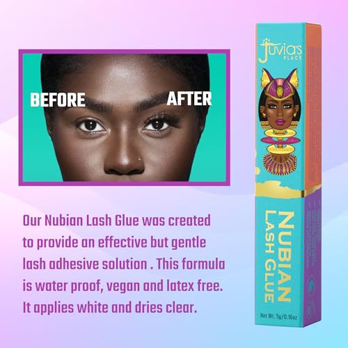 JuviaS Place Juvias Place Nubian Eyelash Glue Waterproof Lash Glue For Eyelash Extensions Latex Lash Extension For Professional Makeup Clear Adhesive For Lashes Extension Kit