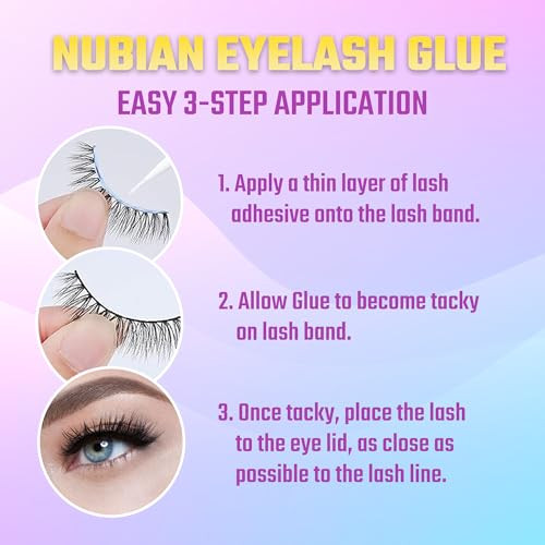 JuviaS Place Juvias Place Nubian Eyelash Glue Waterproof Lash Glue For Eyelash Extensions Latex Lash Extension For Professional Makeup Clear Adhesive For Lashes Extension Kit