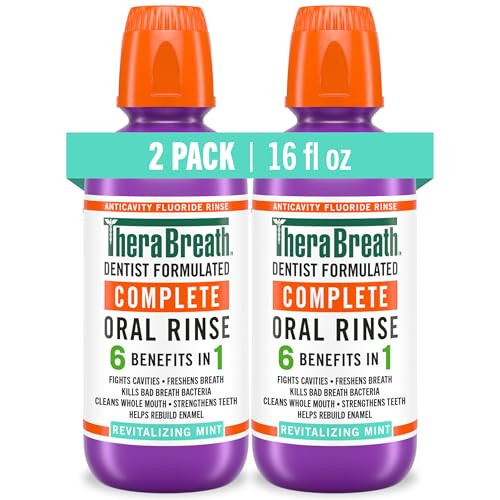 Therabreath Complete Mouthwash Revitalizing Mint 2Pack6In1 Benefits Alcoholfree 16 Fl Oz