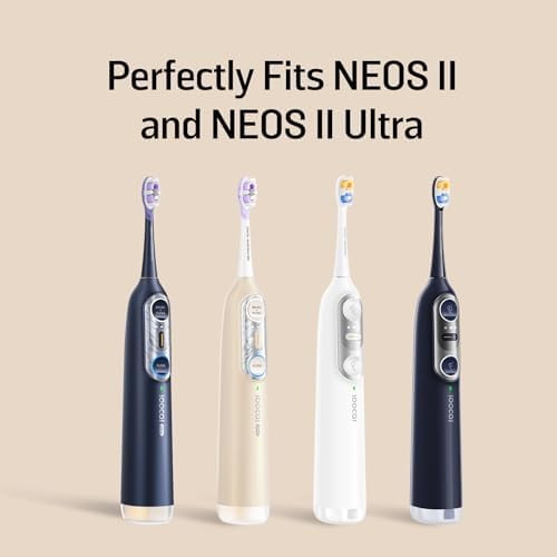 Soocas Multiclean Ultra Soft Electric Toothbrush Replacement Heads Compatible with Both NEOS  and NEOS II Ultra 2 Brush Heads Soft Bristles