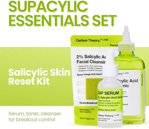 Carbon Theory Vitamin C Skincare Essentials Set | Complete Skincare Set for Tired Looking Skin Including Face Serum, Toner and Face Cleansing Bar with Vitamin C