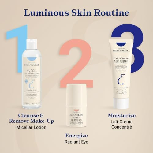 Embryolisse Micellar Lotion Makeup Remover for Sensitive Skin Gentle Cleansing and Toning Floral Water with Chamomile Cornflower and Witch Hazel No-Rinse