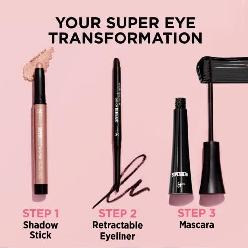 IT Cosmetics Superhero No-Tug Waterproof Retractable Eyeliner | Smudge-proof Eye Pencil for Soft Diffused Eye Makeup, All Day Wear, Creamy No-Tug Formula, Twist-up Mechanical Pencil