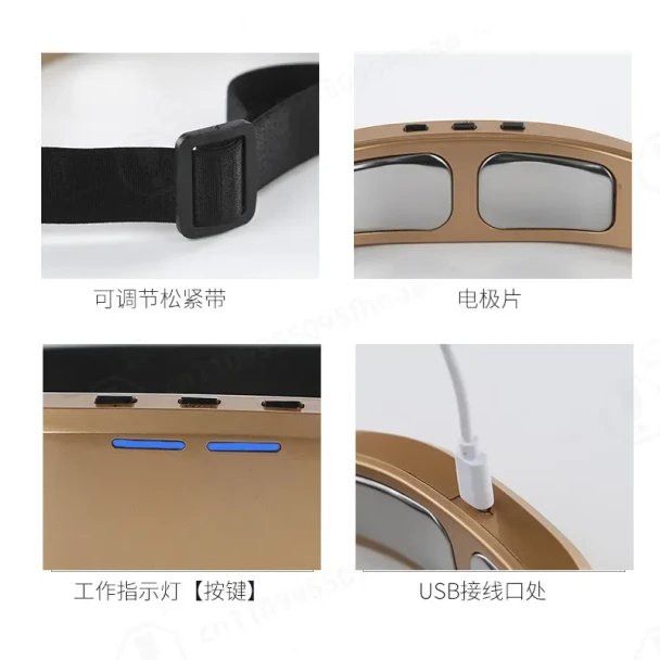 Intelligent Head Mounted Sleep Instrument Micro Current Head Pulse Decompression Massager for Depression Anxiety