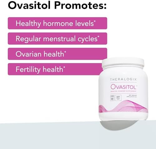 Theralogix Ovasitol Canister  Fertilityand Hormone Health NSF Certified  Promotes healthy blood sugar levels hormone balance and menstrual regularity with a  blend of myo and d-chiro inositol