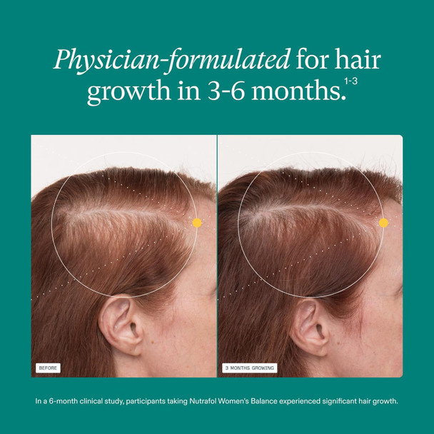 Nutrafol Women's Balance Hair Growth Supplements, Age 45+, 1-Month Pouch | #1 Dermatologist-Recommended Hair Growth Supplement Brand, Clinically Tested for Visibly Thicker Hair and Scalp Coverage