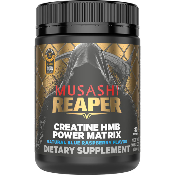 Musashi Reaper Creatine Monohydrate + HMB Powder Blue Raspberry 300 g