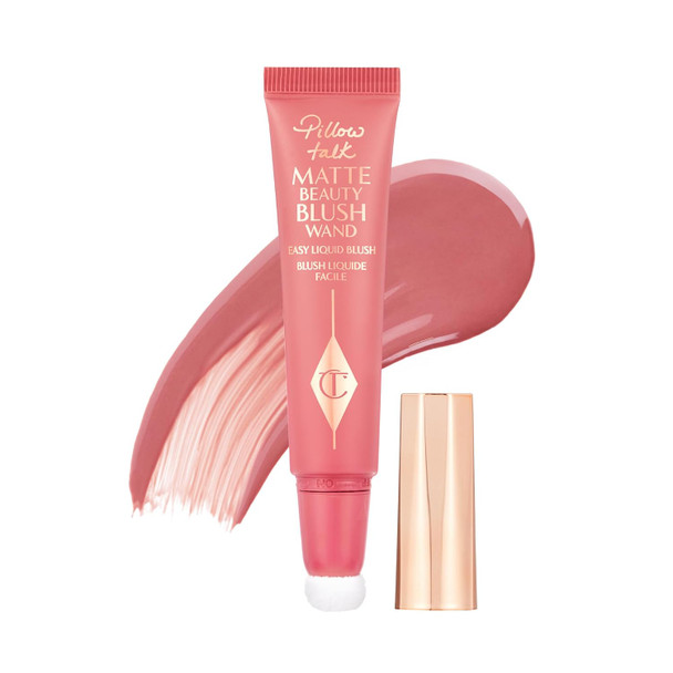Charlotte Tilbury Pillow Talk Matte Liquid Blush Wand - Matte Blush for Cheeks with Cushion Applicator - Infused with Lumi-Blur Technology for a Light-Reflecting, Soft-Focus Effect