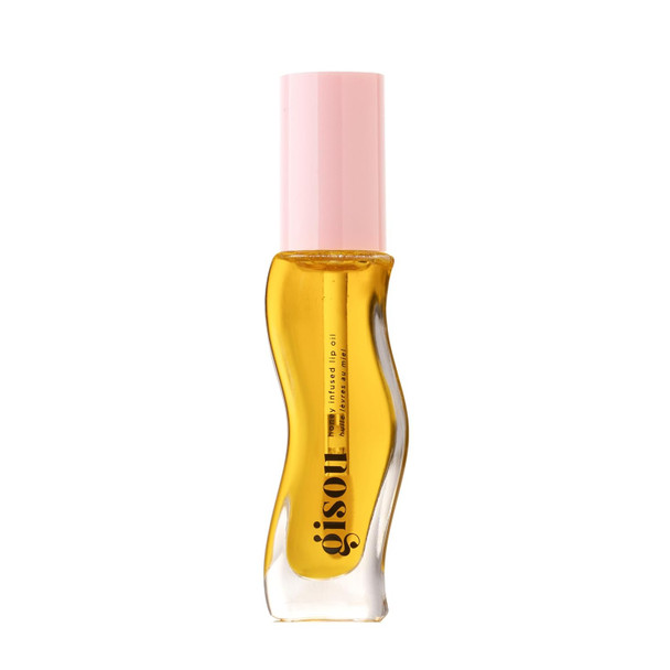 Gisou Honey Infused Lip Oil  Clear pink shimmer sugary watermelon scent intense hydration and  glossy shine no stickiness