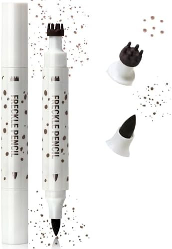 Noerrors Freckle Pen Stamp 2 in 1 for Natural Lifelike Faux Freckle Dual Ended Freckles Stamp and  Precise Pen Waterproof Fake Freckles Stain Marker for Sunkiss Makeup #02 Deep