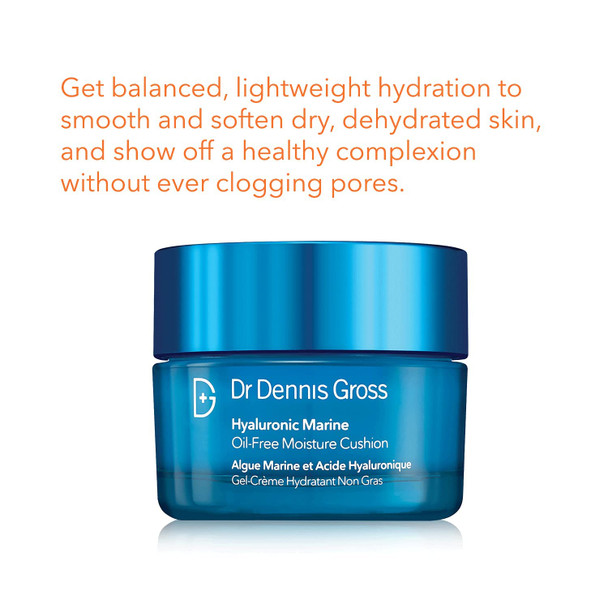 Dr. Dennis Gross Hyaluronic Marine Oil-Free Moisture Cushion: for Dull, Dehydrated or Dry Skin, 1.7 fl oz