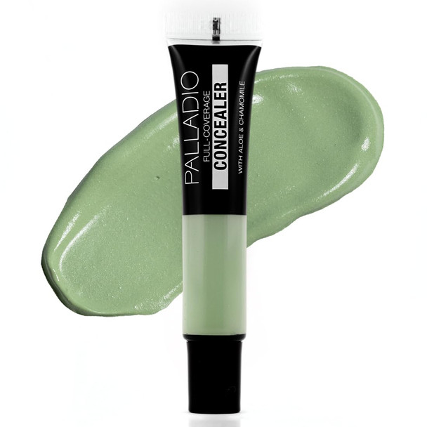 Palladio Full Coverage Concealer - Creamy Face and  Under Eye Formula, Disguises Dark Circles, Blemishes, Fine Lines, Evens Skin Tone (Green Tea)