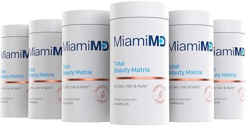 MiamiMD Total Beauty Matrix Collagen Supplements for Women  Collagen Capsules with Vitamin C for Hair Skin and Nails  Cruelty Free