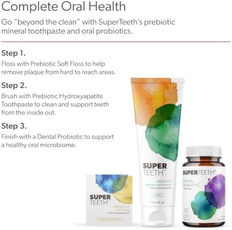 SUPER TEETH Oral Probiotics for Bad Breath and Cavities  Strawberry Flavored  Oral Defense Dental Probiotics with Lactobacillus Reuteri to Support Healthy Teeth and Gums. Kid Friendly Chewable Tablets.