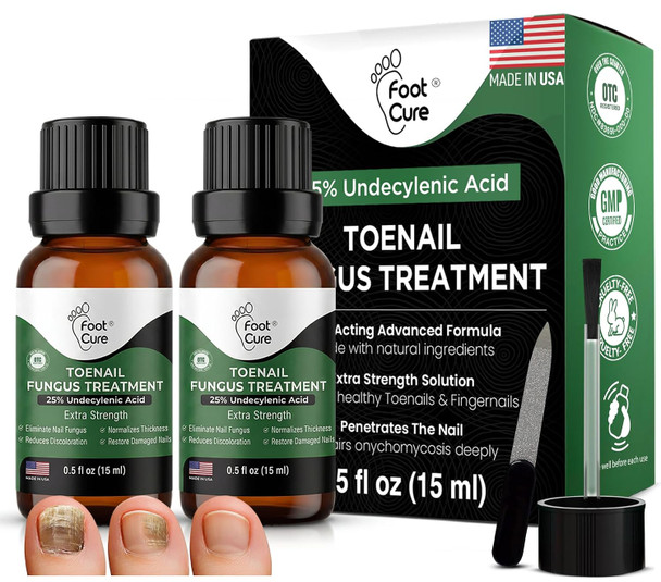 FOOT CURE Toenail Renewal Solution Extra Strength Care for Toe Nail AND Fingernails  Nail Repair Solution for broken Discolored Nails  Renews Damaged Cracked Ingrown Toenail Made In USA