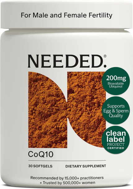 Needed. CoQ10 200mg Supplement 30 Count  Ubiquinol 200mg For Women and Men Coenzyme Q10 Preconception Health Supplement Non GMO Softgels
