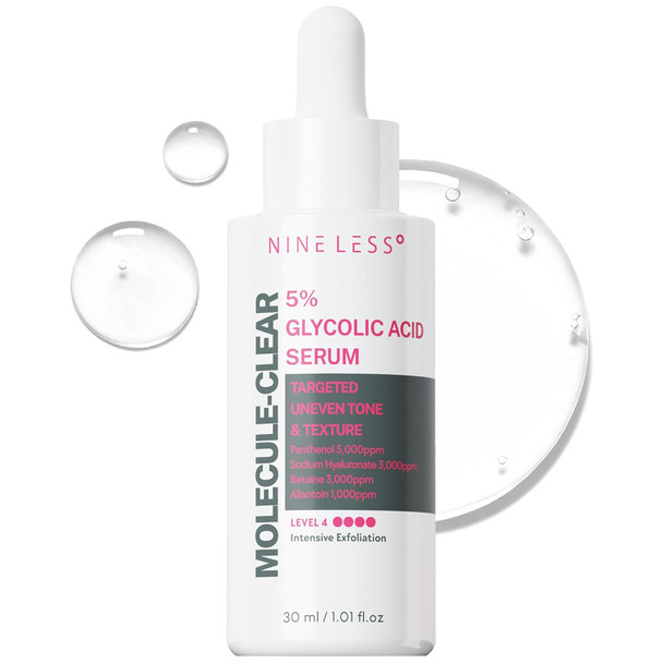 NINELESS Molecule-Clear 5% Glycolic Acid Serum AHA Exfoliating Lv4 Intensive Panthenol Sodium