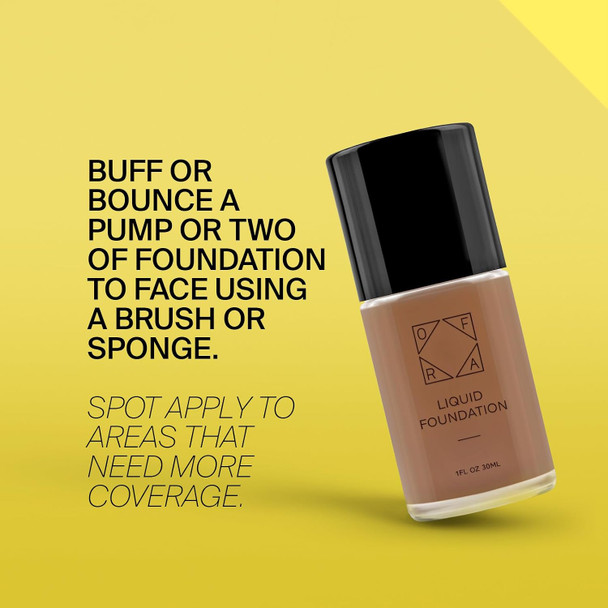 Ofra  Liquid Foundation with Spatula  Long Lasting Dewy Lightweight and Buildable Full Coverage Foundation Makeup  1oz/30ml  Toffee a Deep Shade with Neutral Undertones