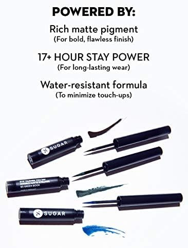 SUGAR Cosmetics - Eye Warned You So - Double Matte Eyeliner Gel - Sweat Proof, Waterproof Eye Liner With Matte Finish Multicolor 1 count (Pack of 1) (01 Black Swan (Black)