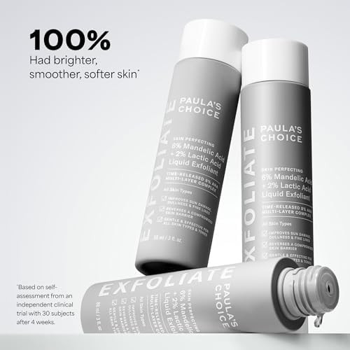 Paula's Choice  Mandelic  Lactic Acid Liquid Exfoliant  Gentle AHA Exfoliation for Discoloration Bumpy Texture andRadiance for Sensitive Skin Fragrance-Free