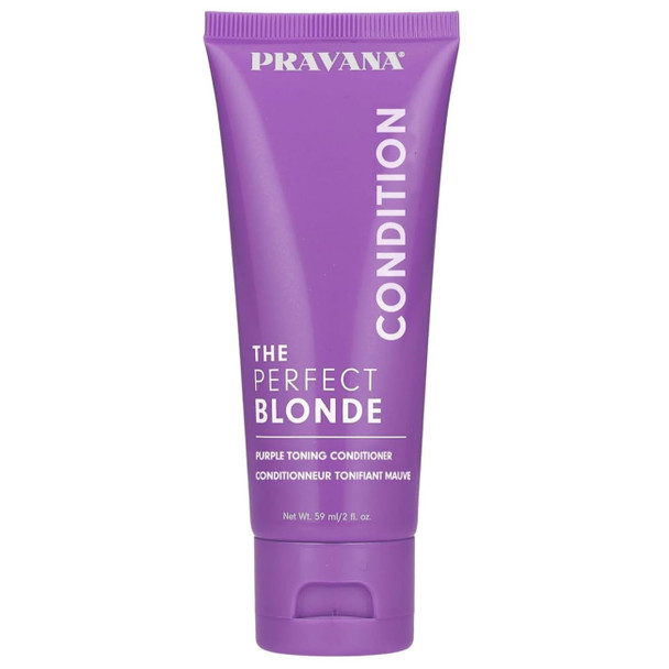 PRAVANA The Perfect Blonde Purple Toning Conditioner Neutralizes Brassy, Yellow Tones For Color Treated Hair  Chromasilk Enhances Shine and  Protection Vegan, Cruelty-Free | Paraben andSulfate Free