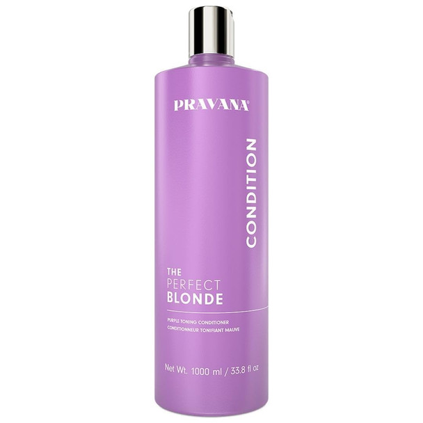 PRAVANA The Perfect Blonde Purple Toning Conditioner Neutralizes Brassy, Yellow Tones For Color Treated Hair  Chromasilk Enhances Shine and  Protection Vegan, Cruelty-Free | Paraben andSulfate Free