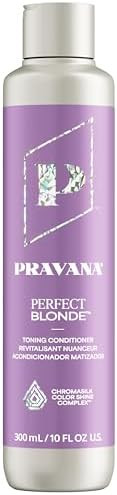 PRAVANA The Perfect Blonde Purple Toning Conditioner Neutralizes Brassy, Yellow Tones For Color Treated Hair  Chromasilk Enhances Shine and  Protection Vegan, Cruelty-Free | Paraben andSulfate Free