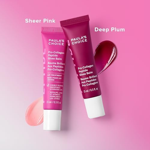 Paula's Choice Pro-Collagen Peptide Gloss Lip Balm Hydrates and Smooths Lips Sheer and Glossy Finish for Fuller Lips Sheer Tint Non-Sticky Cruelty-Free