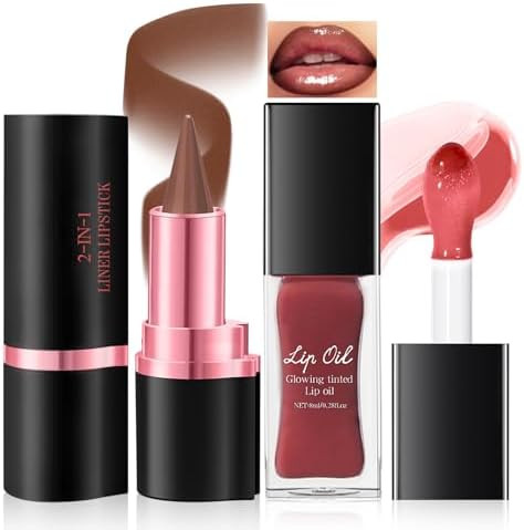 Noerrors Strawberry Lip Kit with Gradient Lip Liner and Glowing Lip Oil,