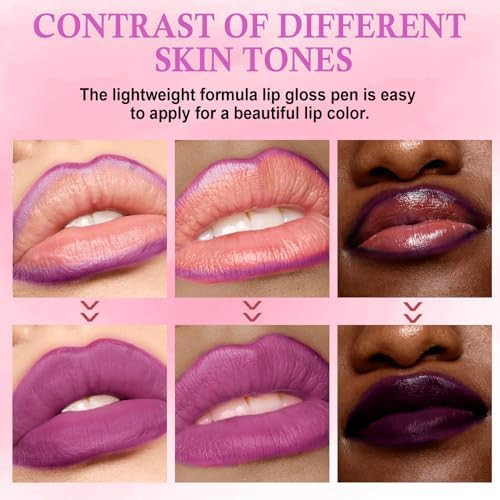 Noerrors 2in1 Dual Side Tip Lip Stain Marker Long Lasting Non Drying for Fuller Lips Plum Smooth Application