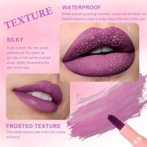 Noerrors 2in1 Dual Side Tip Lip Stain Marker Long Lasting Non Drying for Fuller Lips Plum Smooth Application