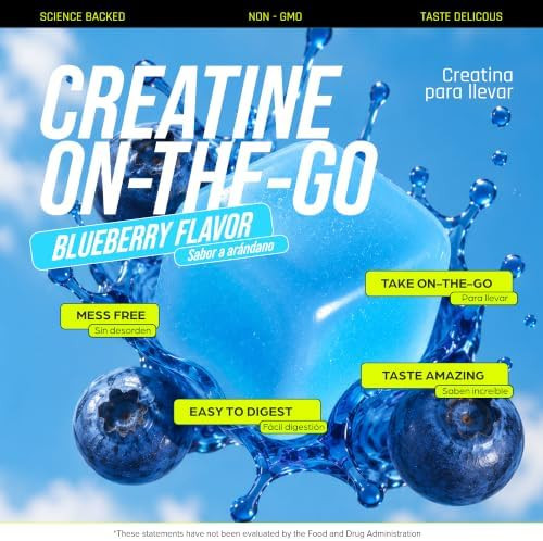 Thinbi Creatine Gummies for Women & Men, Monohydrate, Blueberry, 120 Count | 5-in-1 formula, 5 g creatine per serving, Sugar free, Chewable gummies, Third-party tested
