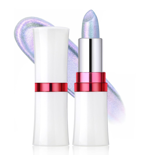 Noerrors Chameleon Purple Blue Glitter Lipstick Holographic Color Shift Waterproof Long Wear Shimmer