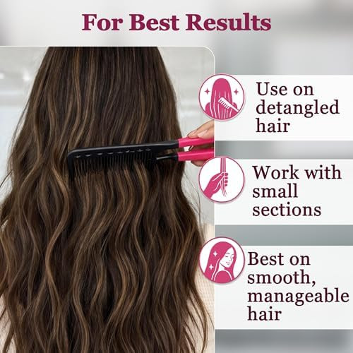 HerStyler Hair Straightening Comb for Flat Iron - Easy Styling & Parting