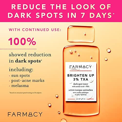 Farmacy 3% TXA Brightening Toner for Face  Dark Spot Corrector with Azelaic Acid Tranexamic Acid + 5% PHA  Helps Even Texture + Tone Fade Dark Spots + Exfoliate  Glow Enhancing Skin Care