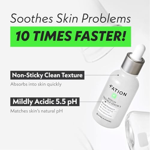 Fation  NOSCA9 Soothing Serum S  Rapid Hydrating Calming Serum with 5 Layer Ceramide Complex and Fresh Centella Asiatica Advanced Barrier Repair for Sensitive Skin Korean Skin Care