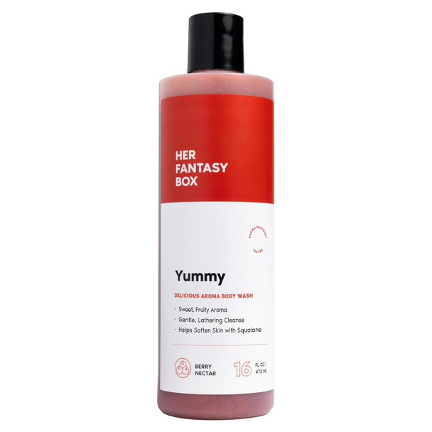 Her Fantasy Box Body Vitamins Moisturizing Body Wash – Multi-Vitamin Cleanser with Vitamins A, B6, C & E, Hydrating & pH Balanced, Vegan & Cruelty Free, 16 oz