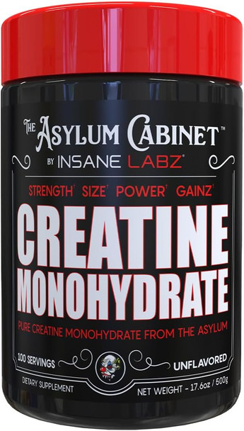 Insane Labz Insane Creatine Monohydrate Powder - Unflavored Pre Workout Post Workout Strength Size Power