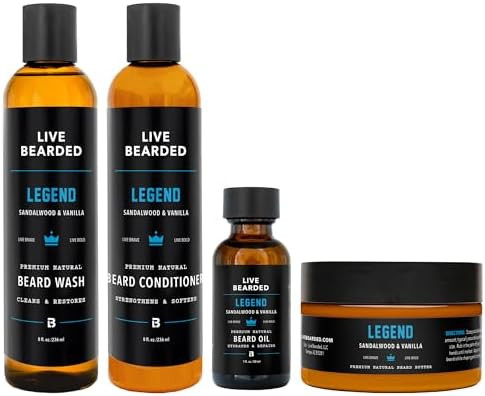 Live Bearded Complete Beard Grooming Kit - Wash, Conditioner, Butter, Oil