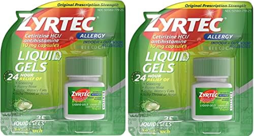 Zyrtec 24 HR Indoor & Outdoor Allergy Liquid Gels Capsules, Cetirizine HCI Antihistamine