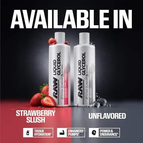 RAW Liquid Glycerol Workout Supplement Liquid Glycerol Supplement for Enhanced Pumps Increased Muscle Fullness