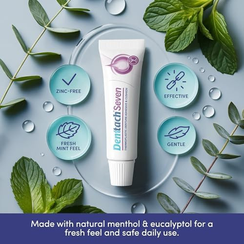Denture Adhesive, Thermoplastic Denture Adhesive, Up to 7 Days Comfortable Secure Denture Grip Cushion and Soft Reliner, Waterproof, Non Glue  Zinc Free, Denture Reliner