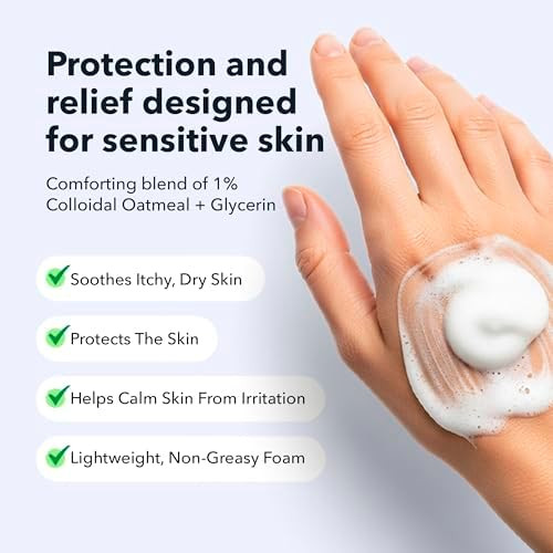 Lunavia Eczema Relief Foam, Soothing Skin Protectant with 1% Colloidal Oatmeal, Gentle Itch & Rash Relief, Fast-Absorbing Non-Greasy Formula for Sensitive Skin, 100ml (Pack of 2)